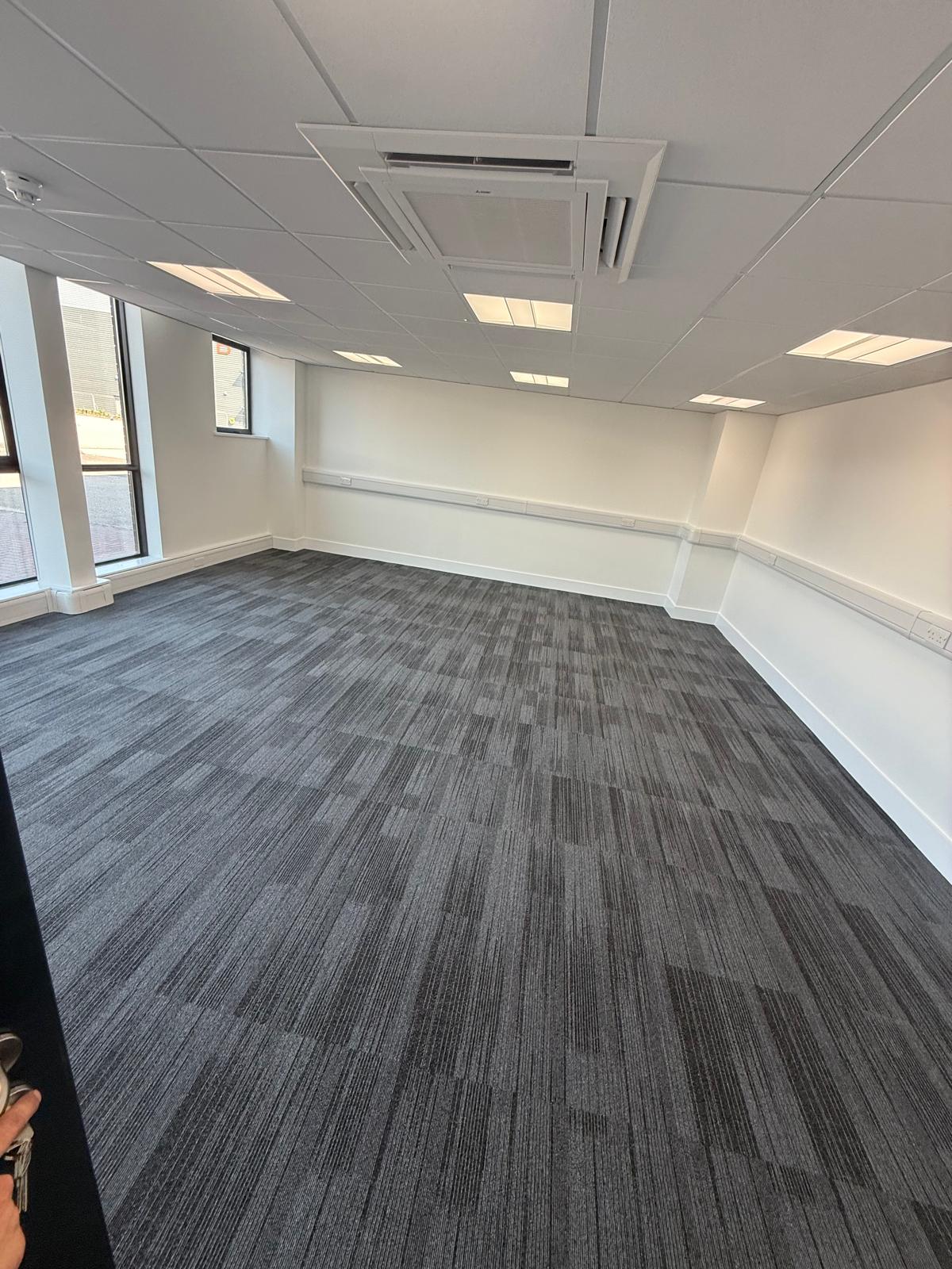 Finished office with ceiling cassette air conditioning